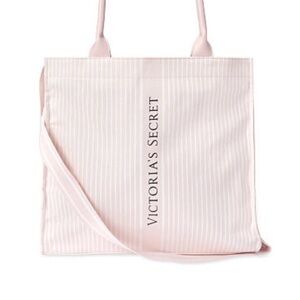 Victoria's Secret Light Pink Striped Tote